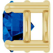 14K Yellow 5.5 mm Lab-Grown Blue Sapphire Pendant