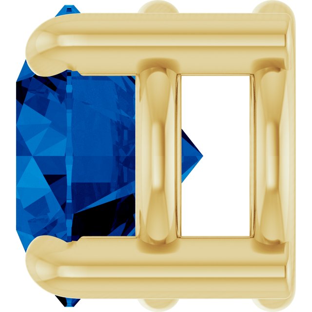 14K Yellow 5.5 mm Lab-Grown Blue Sapphire Pendant