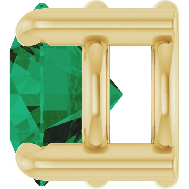 14K Yellow 5.5 mm Lab-Grown Emerald Pendant
