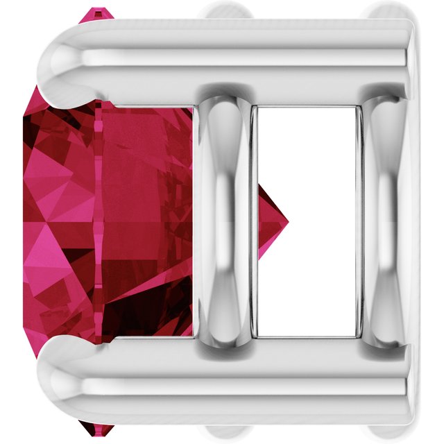 Sterling Silver 5.5 mm Lab-Grown Ruby Pendant