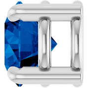 14K White 5.5 mm Natural Blue Sapphire Pendant