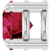 14K White 5.5 mm Lab-Grown Ruby Pendant