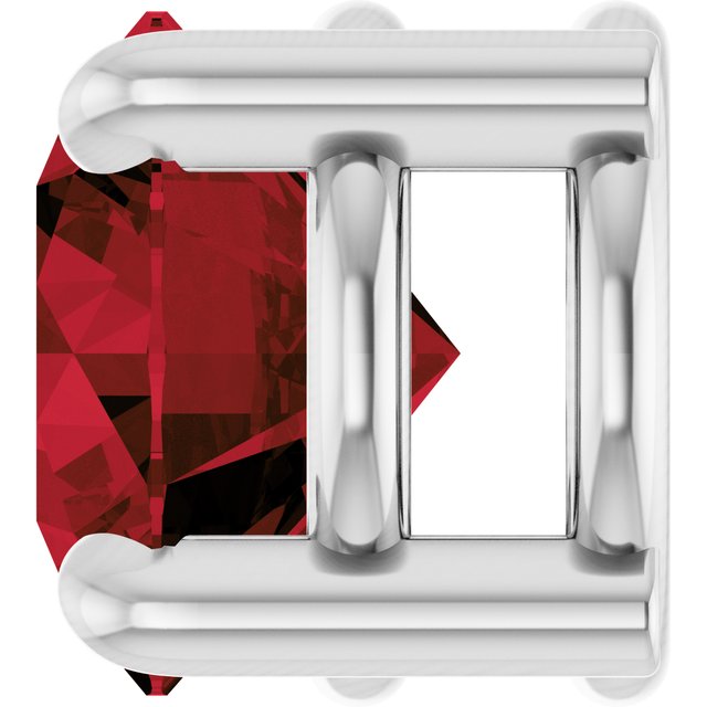 14K White 5.5 mm Natural Mozambique Garnet Pendant