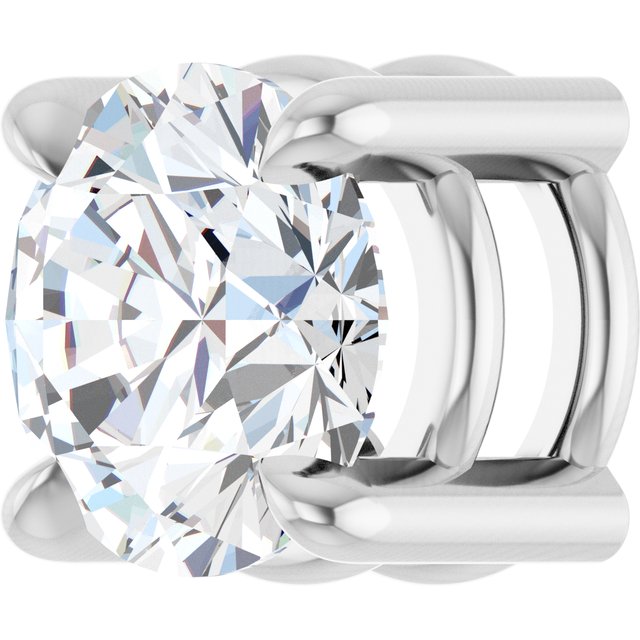 14K White 5.5 mm Natural White Sapphire Pendant