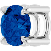 14K White 5.5 mm Lab-Grown Blue Sapphire Pendant