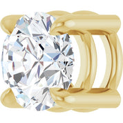 14K Yellow 5.5 mm Natural White Sapphire Pendant