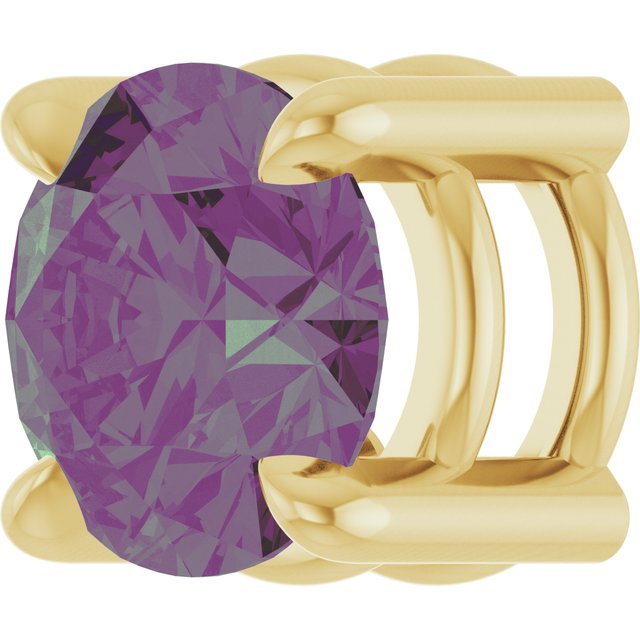 14K Yellow 5.5 mm Lab-Grown Alexandrite Pendant