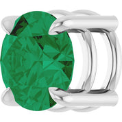 Sterling Silver 6.5 mm Lab-Grown Emerald Pendant