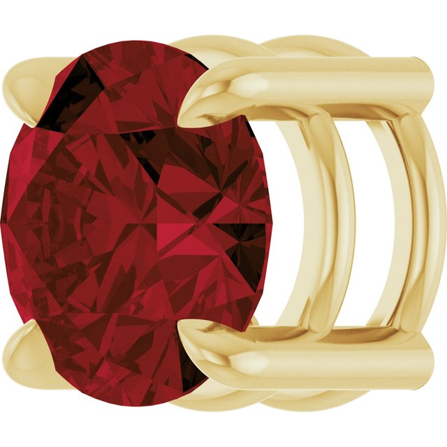 14K Yellow 6.5 mm Natural Mozambique Garnet Pendant