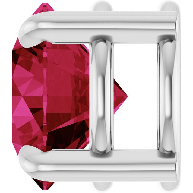 Sterling Silver 6.5 mm Lab-Grown Ruby Pendant