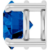 14K White 6.5 mm Natural Blue Sapphire Pendant