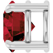 14K White 6.5 mm Natural Mozambique Garnet Pendant