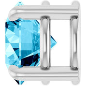 14K White 6.5 mm Natural Aquamarine Pendant