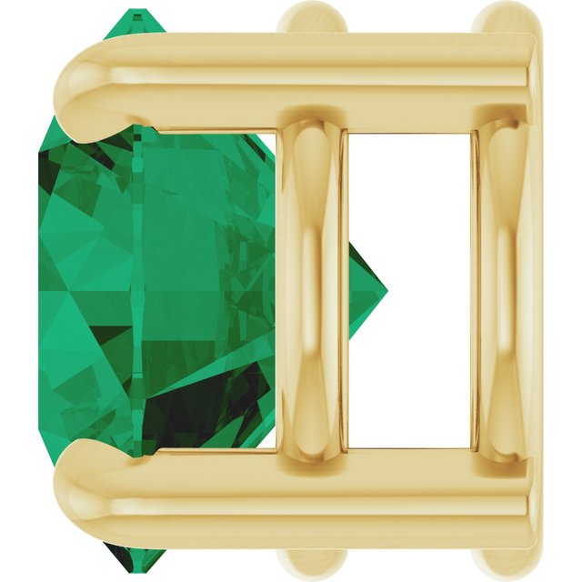 14K Yellow 7 mm Lab-Grown Emerald Pendant