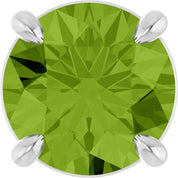 14K White 7 mm Natural Peridot Pendant