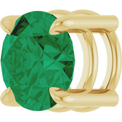 14K Yellow 7 mm Lab-Grown Emerald Pendant