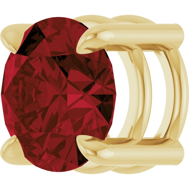 14K Yellow 7 mm Natural Mozambique Garnet Pendant