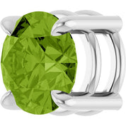 14K White 7 mm Natural Peridot Pendant