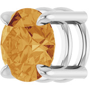 14K White 7 mm Natural Citrine Pendant