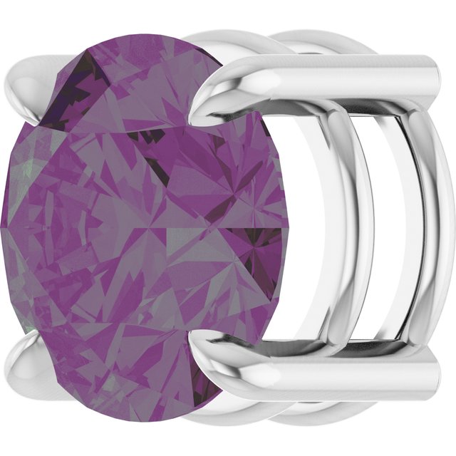 14K White 8 mm Lab-Grown Alexandrite Pendant