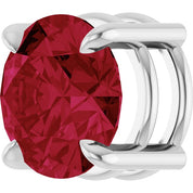 14K White 8 mm Lab-Grown Ruby Pendant