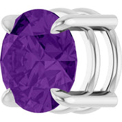 14K White 8 mm Natural Amethyst Pendant