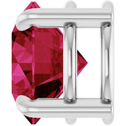 14K White 8 mm Lab-Grown Ruby Pendant