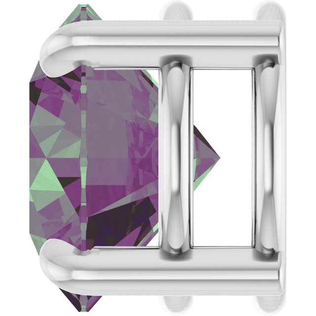 14K White 8 mm Lab-Grown Alexandrite Pendant