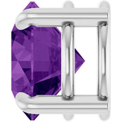 14K White 8 mm Natural Amethyst Pendant