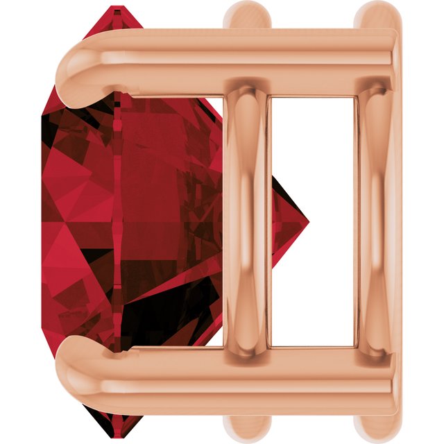 14K Rose 8 mm Natural Mozambique Garnet Pendant