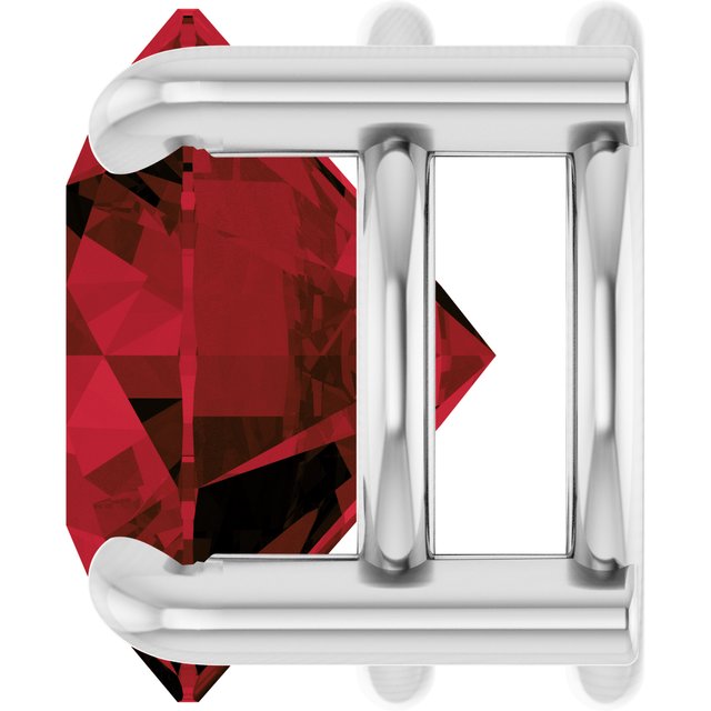 14K White 8 mm Natural Mozambique Garnet Pendant