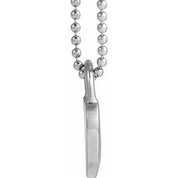 Sterling Silver Black Enamel Heart 18" Necklace