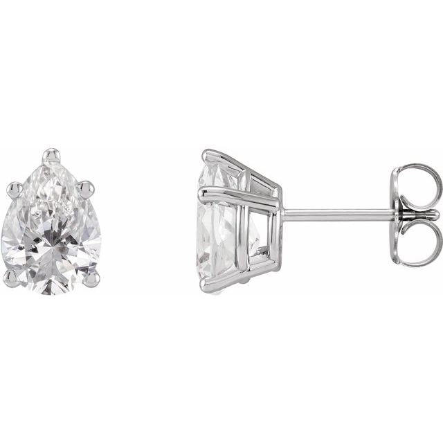 Platinum 5/8 CTW Natural Diamond Earrings - Elegant Tapered Basket Design