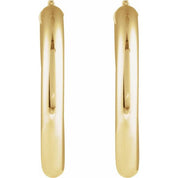 14K Yellow Round Tube 40 mm Hoop Earrings