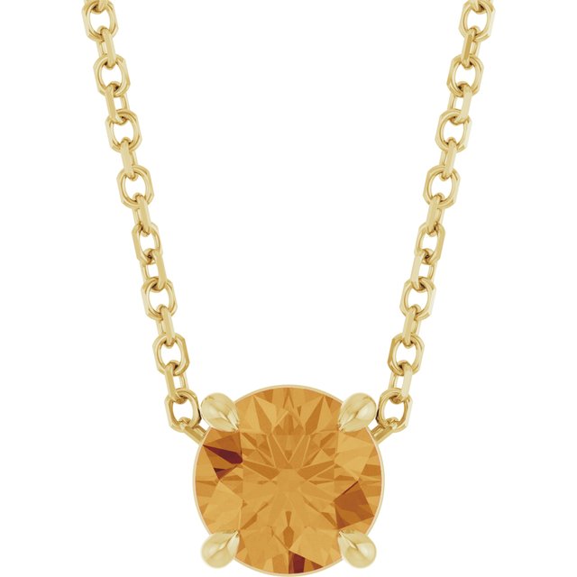 14K Yellow 5.5 mm Natural Citrine 16-18" Necklace
