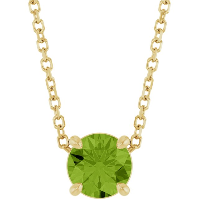 14K Yellow 5.5 mm Natural Peridot 16-18" Necklace