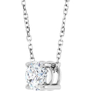 14K White 5.5 mm Natural White Sapphire 16-18" Necklace