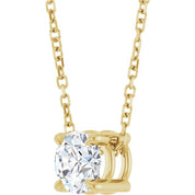 14K Yellow 5.5 mm Natural White Sapphire 16-18" Necklace