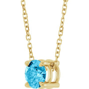 14K Yellow 5.5 mm Natural Aquamarine 16-18" Necklace