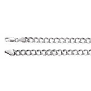 Sterling Silver 4.5 mm Hollow Curb 8" Chain