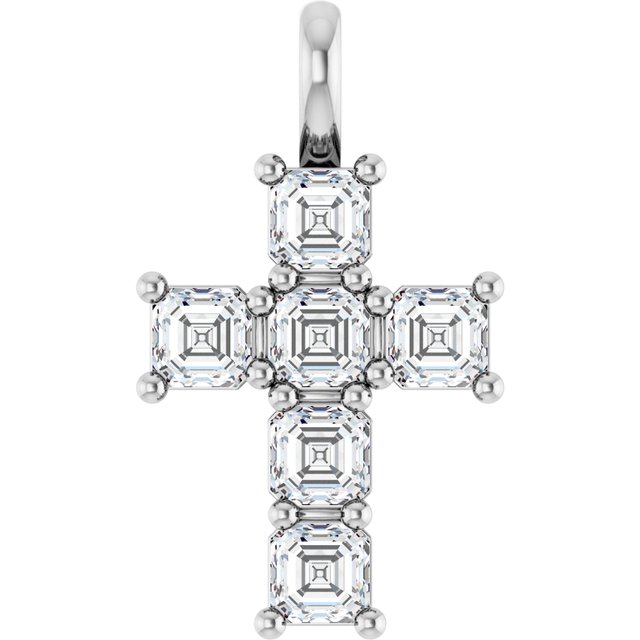 10K White 1 CTW Lab-Grown Diamond Pendant