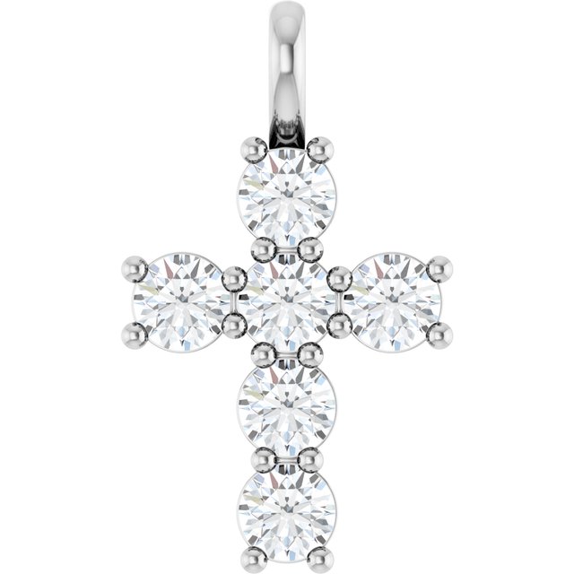 10K White 9/10 CTW Lab-Grown Diamond Pendant
