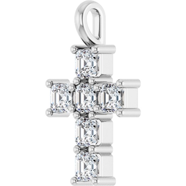 10K White 1 CTW Lab-Grown Diamond Pendant