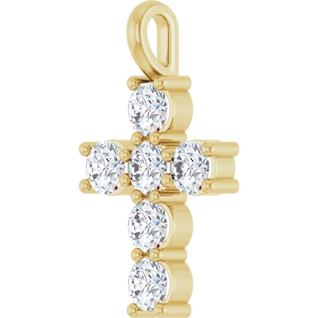 10K Yellow 9/10 CTW Lab-Grown Diamond Pendant