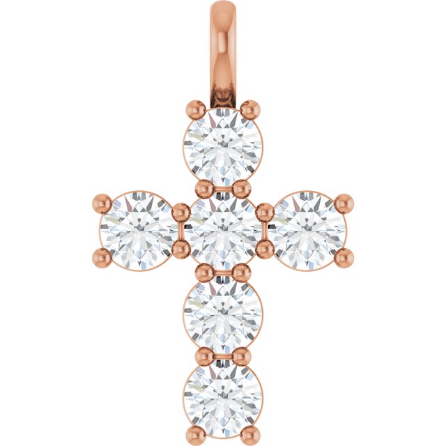 10K Rose 1 1/2 CTW Lab-Grown Diamond Pendant