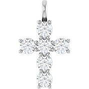 10K White 1 1/2 CTW Lab-Grown Diamond Pendant