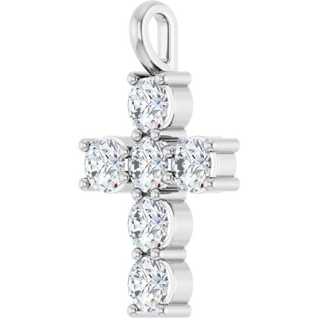 10K White 1 1/2 CTW Lab-Grown Diamond Pendant