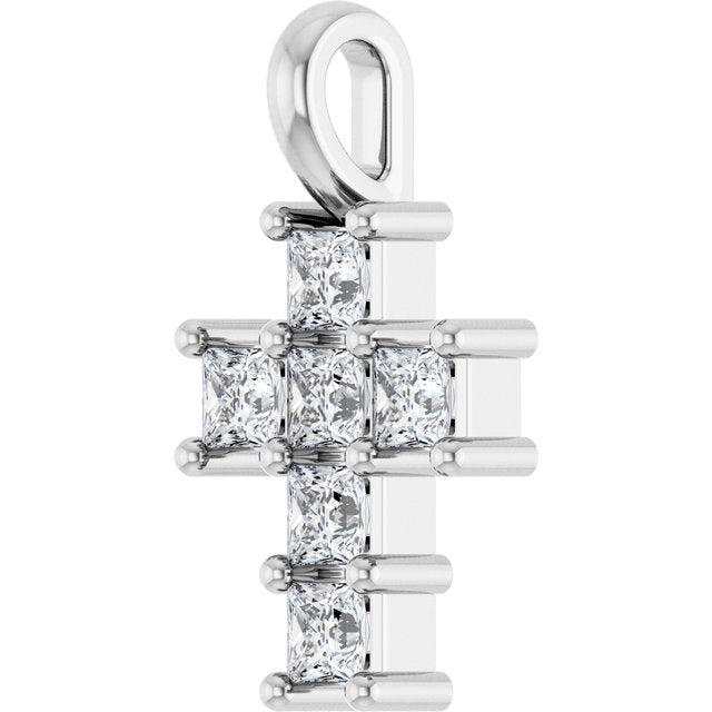 10K White 1/4 CTW Lab-Grown Diamond Pendant