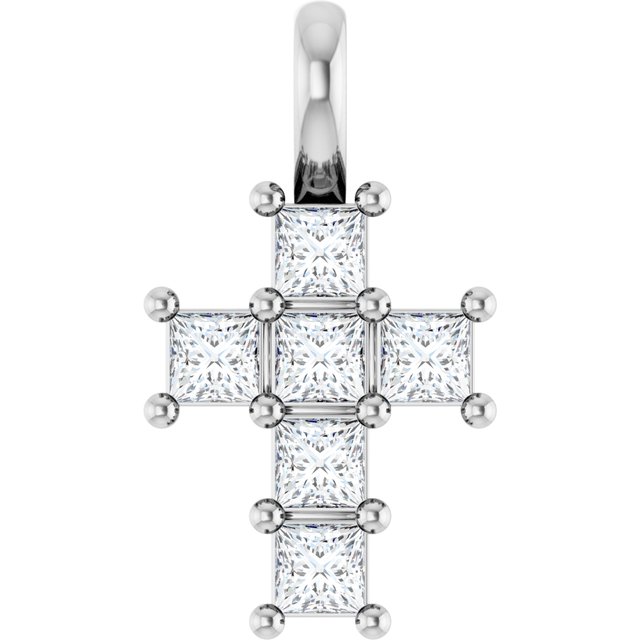 10K White 1/4 CTW Lab-Grown Diamond Pendant