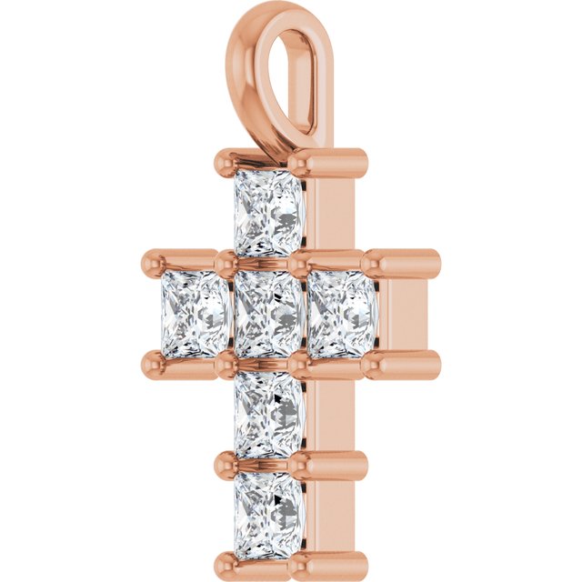 10K Rose 1/2 CTW Lab-Grown Diamond Pendant